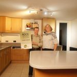 nebbia grigia quartz worktops installed in oak kitchen