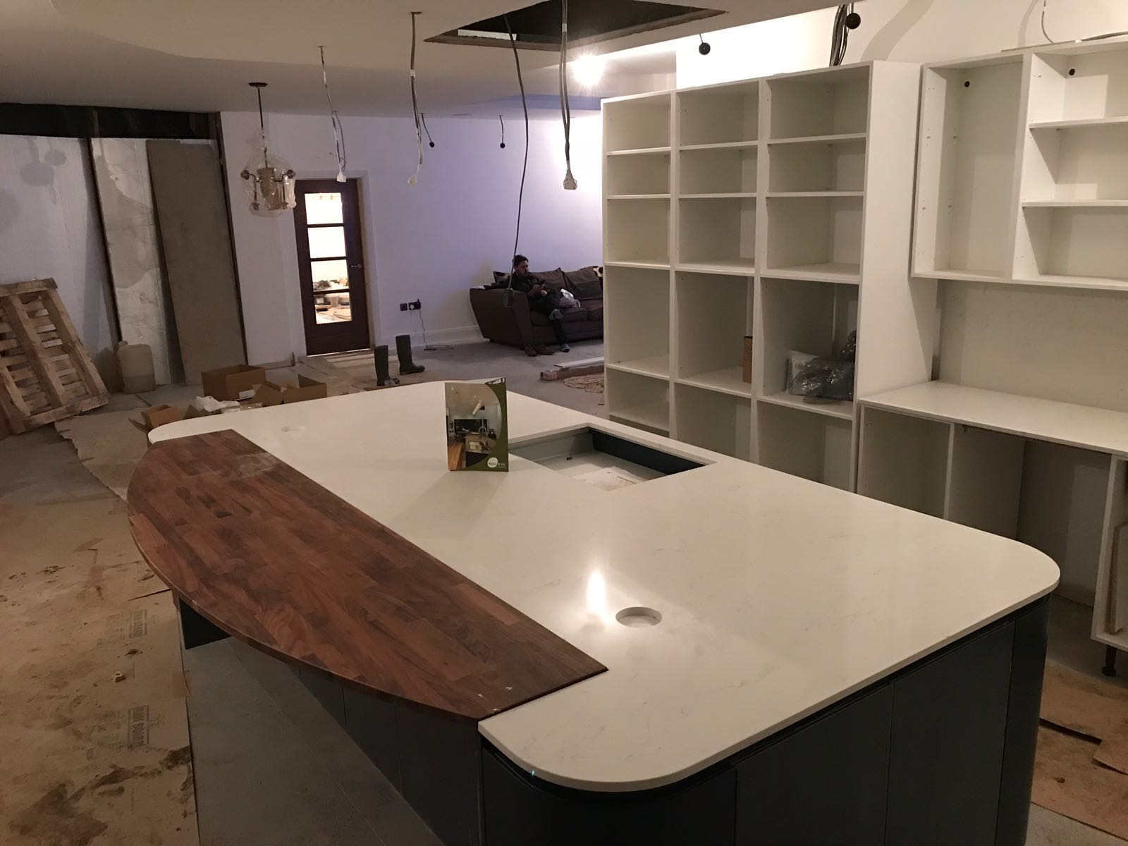 attica white carrera quartz worktops at kitchen in harpenden