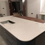 attica white carrera quartz worktops at kitchen in harpenden