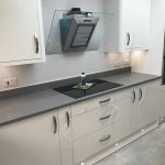 white and grey quartz worktops