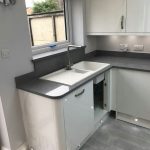 white and grey quartz worktops