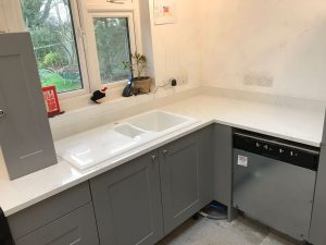 carrera quartz worktops grey kitchen rockandco