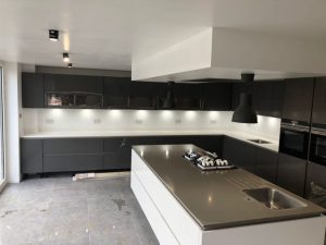 concreto seta and bianco puro quartz worktops rockandco