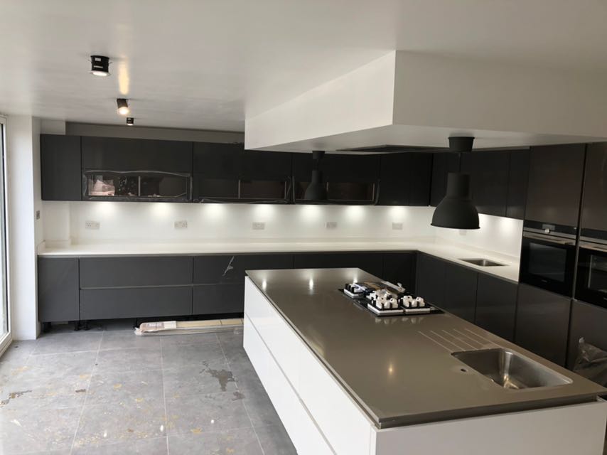 concreto seta and bianco puro quartz worktops rockandco