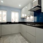 nero venata black marble quartz worktops in cambridge kitchen