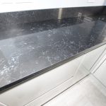 nero venata black marble quartz worktops in cambridge kitchen