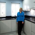 nero venata black marble quartz worktops in cambridge kitchen