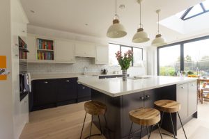 bianco carrina quartz worktop harpenden large open plan kitchen