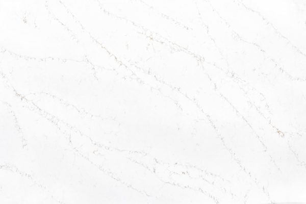 Off white Quartz with fine gold and grey vein, is available in polished finish.