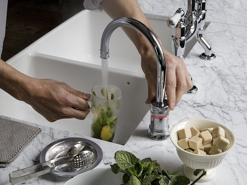 Quooker Classic Nordic Round Single Tap in a kitchen setting