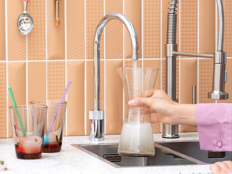 Quooker Nordic Round Single Tap in a kitchen setting