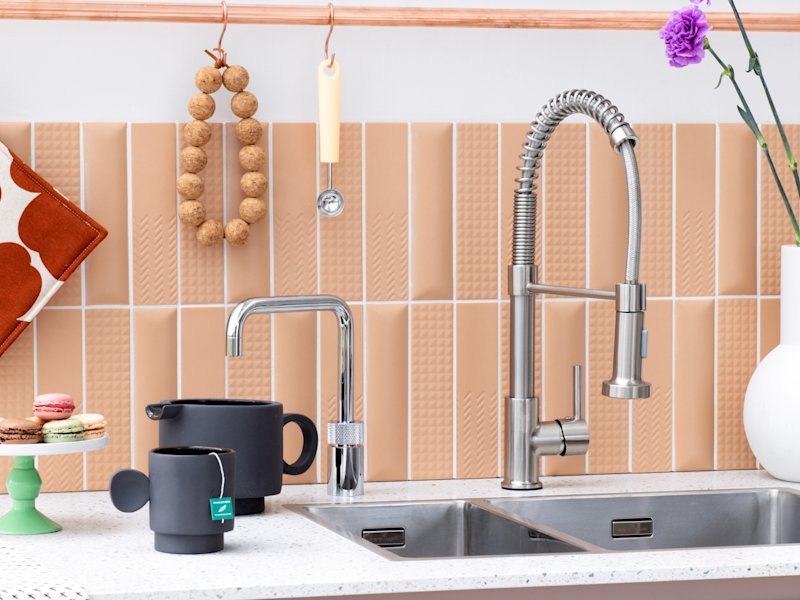 Quooker Nordic Square Single Tap in a kitchen setting